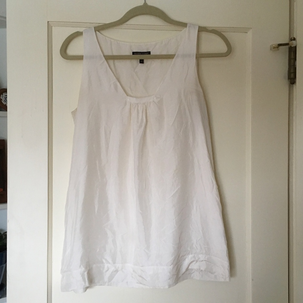 Eileen Fisher 100% Silk Sleeveless Blouse (Lined)
